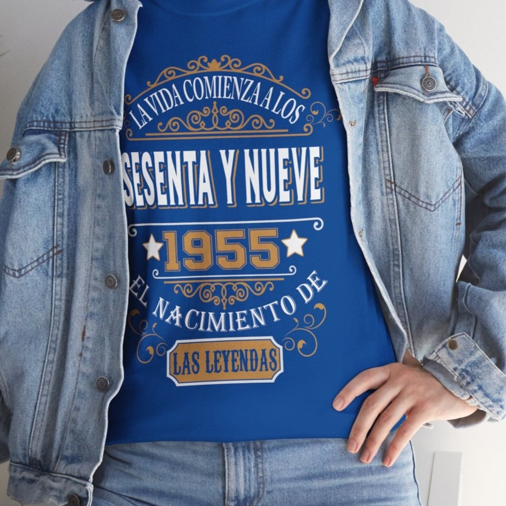 Camiseta de Cumpleaños 1955 - Camiseta Especial Personalizable - Bliss Birthday Shirts - Royal - S