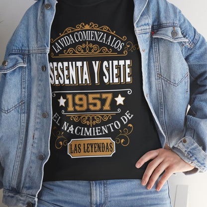 Camiseta de Cumpleaños 1957 - Camiseta Única Personalizable - Bliss Birthday Shirts - Black - S