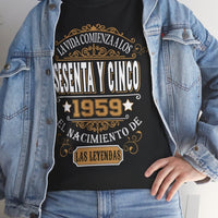 Camiseta de Cumpleaños 1959 - Camiseta Retro Personalizable - Bliss Birthday Shirts - Black - S