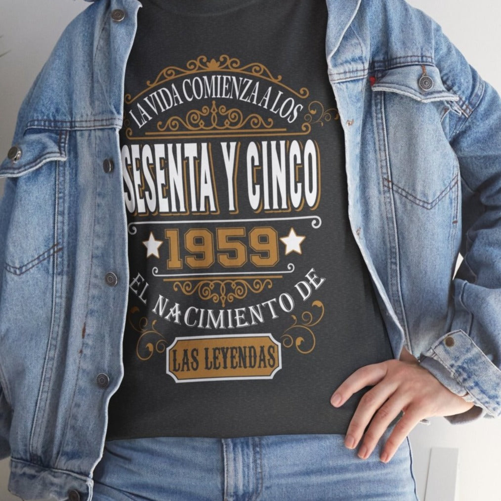 Camiseta de Cumpleaños 1959 - Camiseta Retro Personalizable - Bliss Birthday Shirts - Dark Heather - S