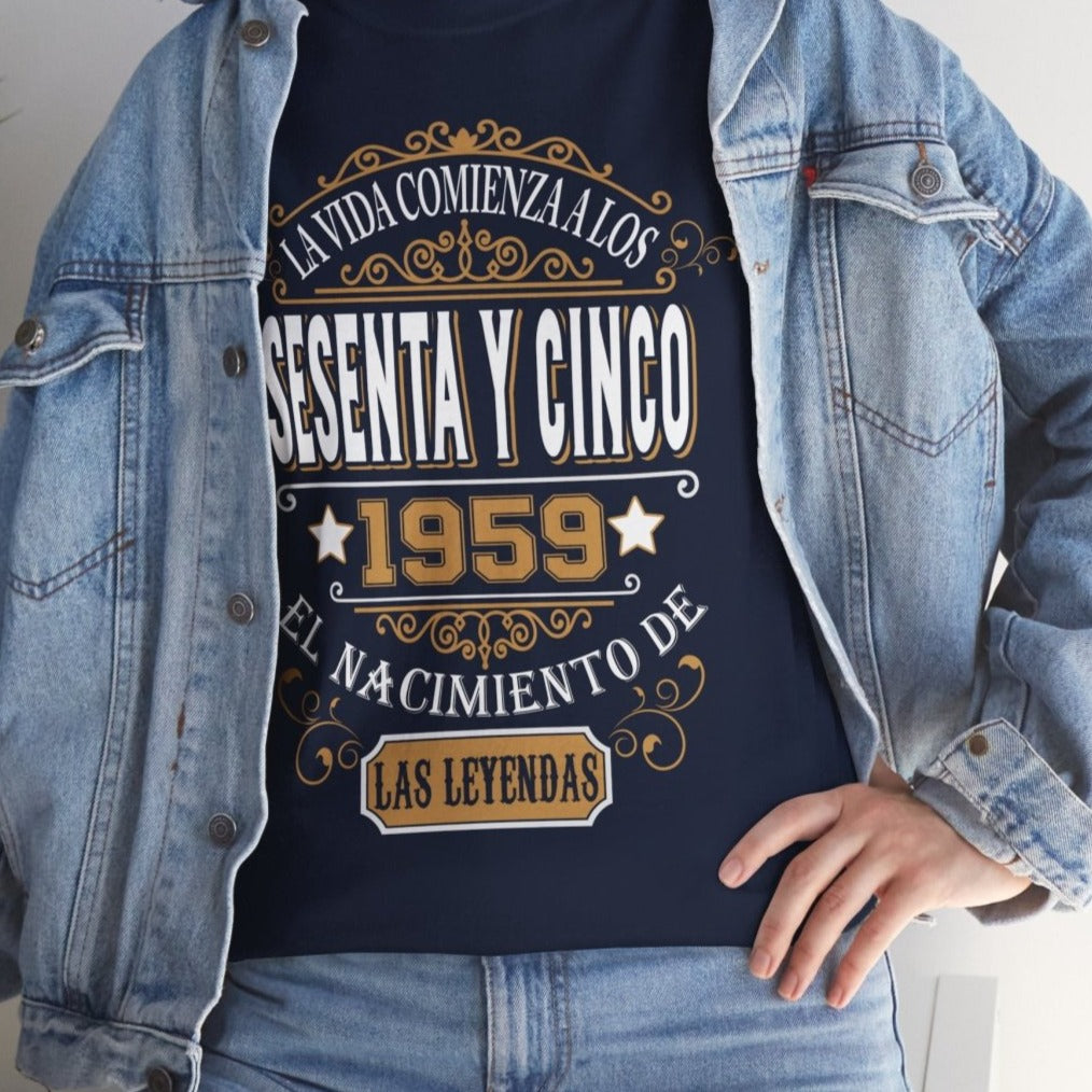 Camiseta de Cumpleaños 1959 - Camiseta Retro Personalizable - Bliss Birthday Shirts - Navy - S