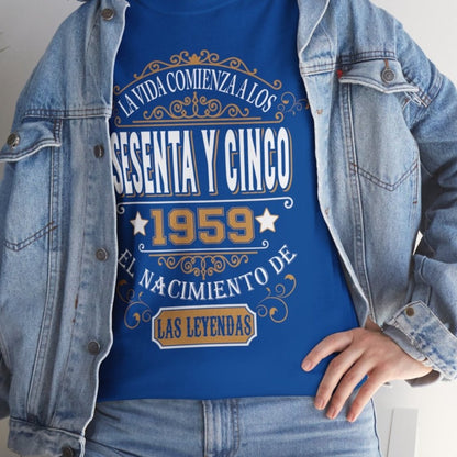 Camiseta de Cumpleaños 1959 - Camiseta Retro Personalizable - Bliss Birthday Shirts - Royal - S