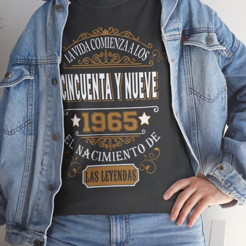 Camiseta de Cumpleaños 1965 - Camiseta Personalizable Retro - Bliss Birthday Shirts - Dark Heather - S