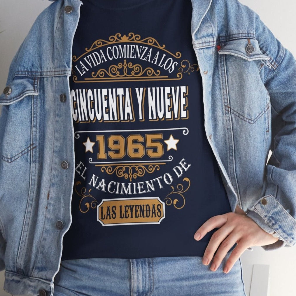 Camiseta de Cumpleaños 1965 - Camiseta Personalizable Retro - Bliss Birthday Shirts - Navy - S