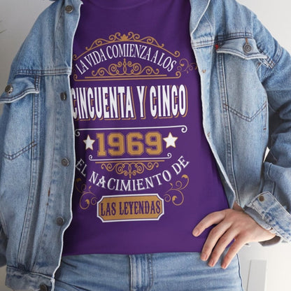 Camiseta de Cumpleaños 1969 - Camiseta Única Personalizable - Bliss Birthday Shirts - Purple - S