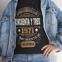 Camiseta de Cumpleaños 1971 - Camiseta Retro Personalizable - Bliss Birthday Shirts - Black - S