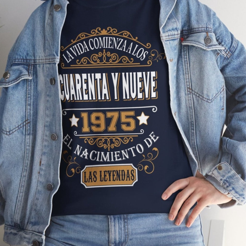 Camiseta de Cumpleaños 1975 - Camiseta Especial Personalizable - Bliss Birthday Shirts - Navy - S