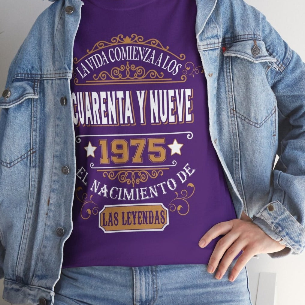 Camiseta de Cumpleaños 1975 - Camiseta Especial Personalizable - Bliss Birthday Shirts - Purple - S