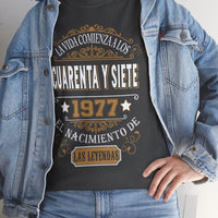 Camiseta de Cumpleaños 1977 - Camiseta Única Personalizable - Bliss Birthday Shirts - Dark Heather - S