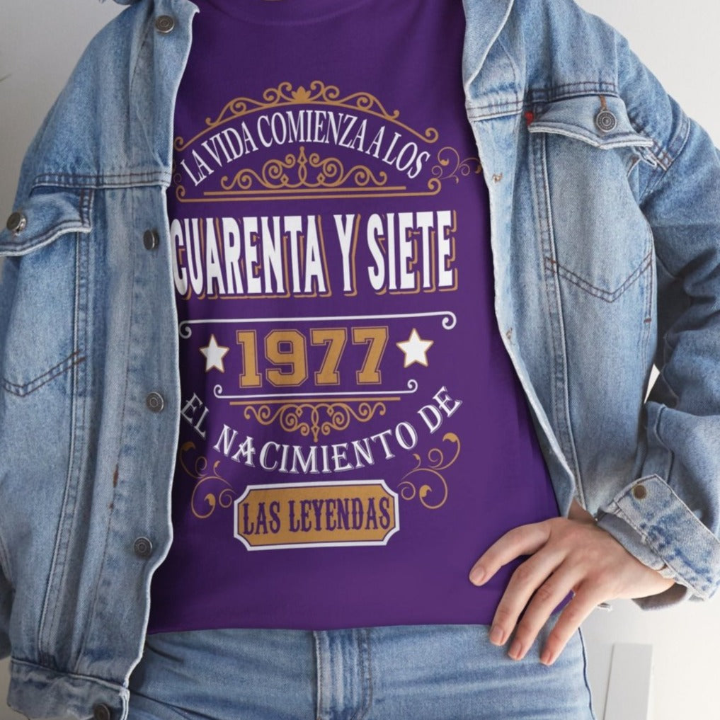 Camiseta de Cumpleaños 1977 - Camiseta Única Personalizable - Bliss Birthday Shirts - Purple - S