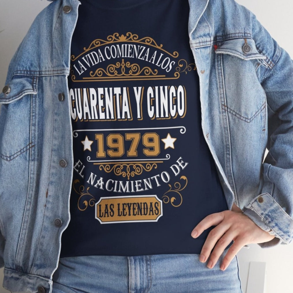 Camiseta de Cumpleaños 1979 - Camiseta Retro Personalizable - Bliss Birthday Shirts - Navy - S