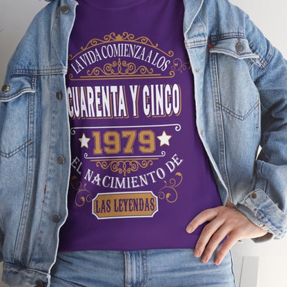 Camiseta de Cumpleaños 1979 - Camiseta Retro Personalizable - Bliss Birthday Shirts - Purple - S