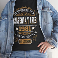 Camiseta de Cumpleaños 1981 - Camiseta Especial Personalizable - Bliss Birthday Shirts - Black - S