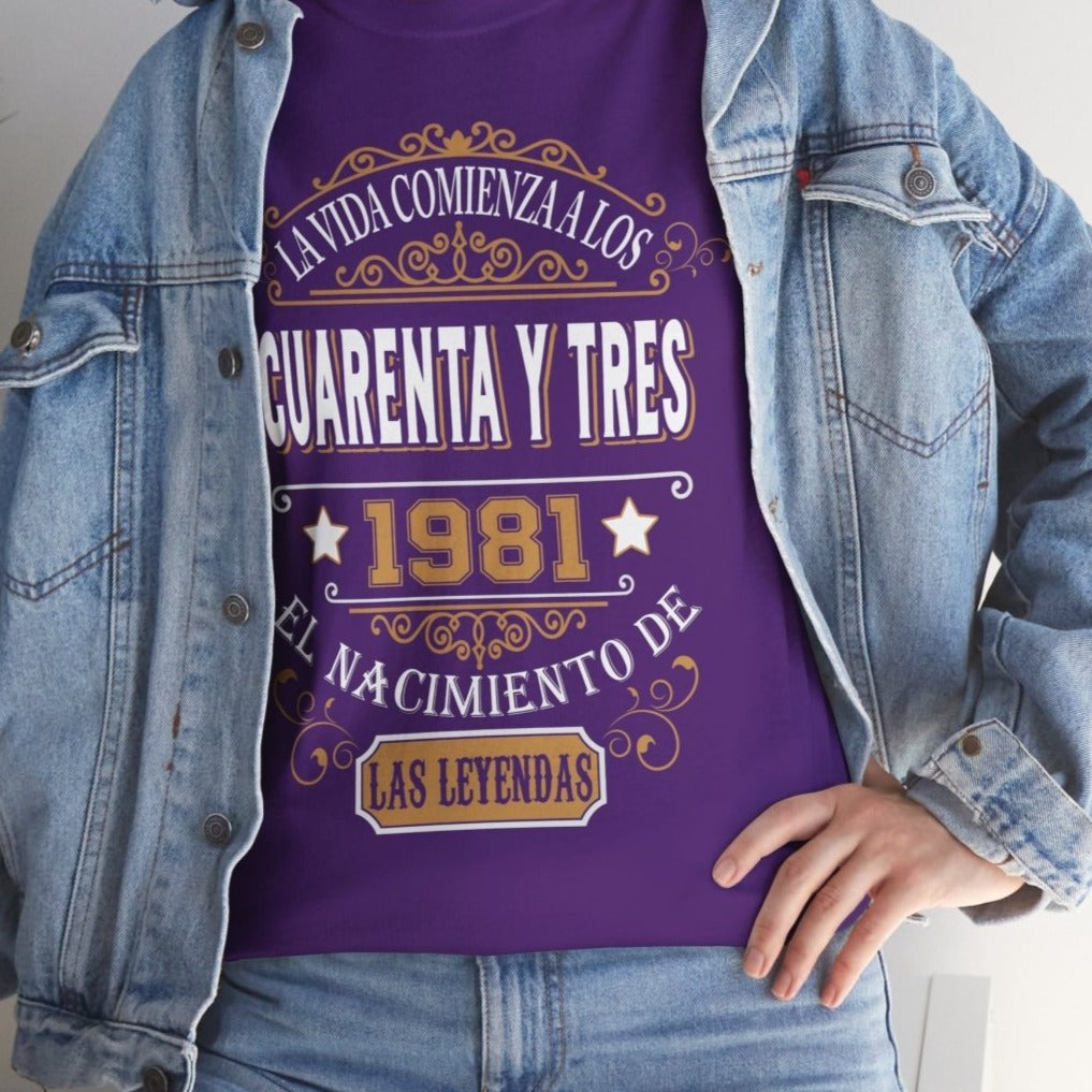 Camiseta de Cumpleaños 1981 - Camiseta Especial Personalizable - Bliss Birthday Shirts - Purple - S