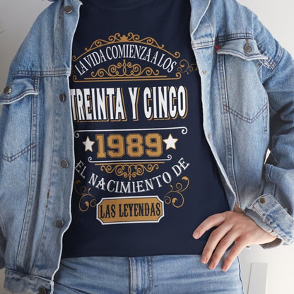 Camiseta de Cumpleaños 1989 - Camiseta Personalizable Especial - Bliss Birthday Shirts - Navy - S