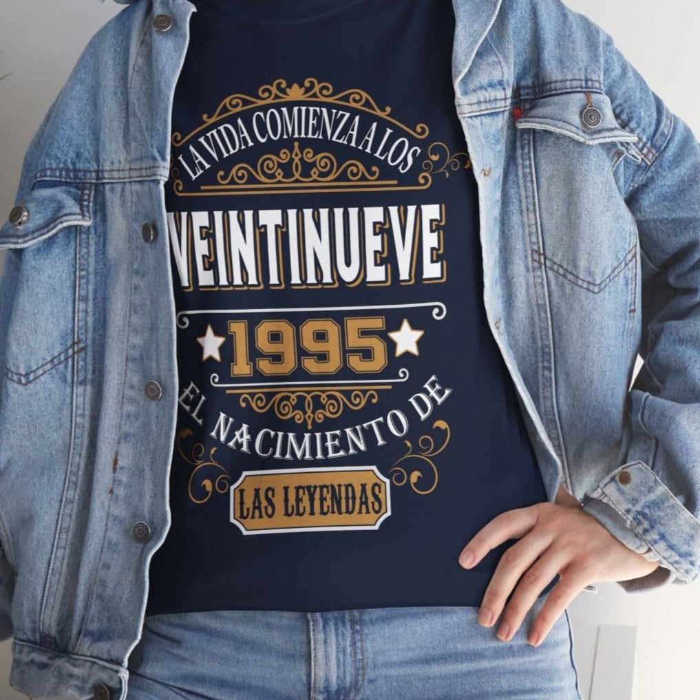 Camiseta de Cumpleaños 1995 - Camiseta Personalizable Retro - Bliss Birthday Shirts - Navy - S