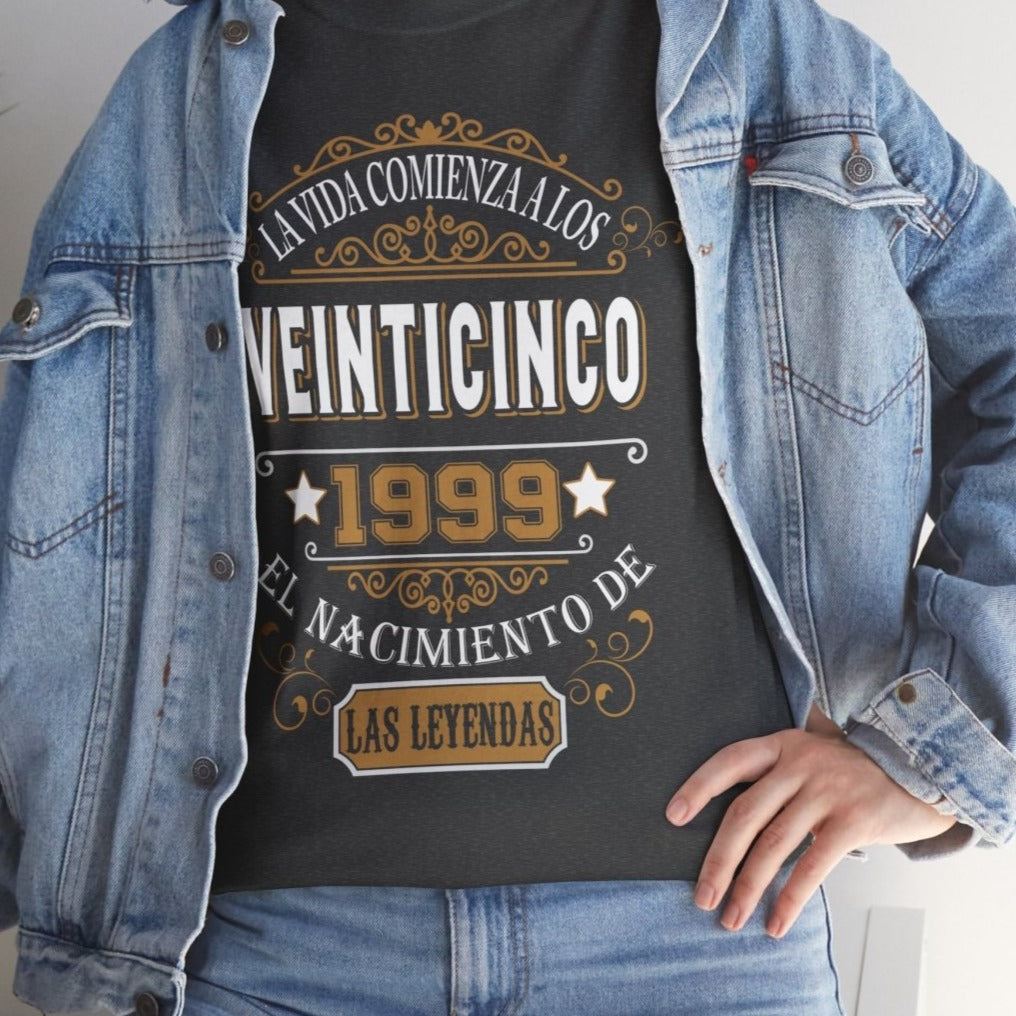 Camiseta de Cumpleaños 1999 - Camiseta Única Personalizable - Bliss Birthday Shirts - Dark Heather - S