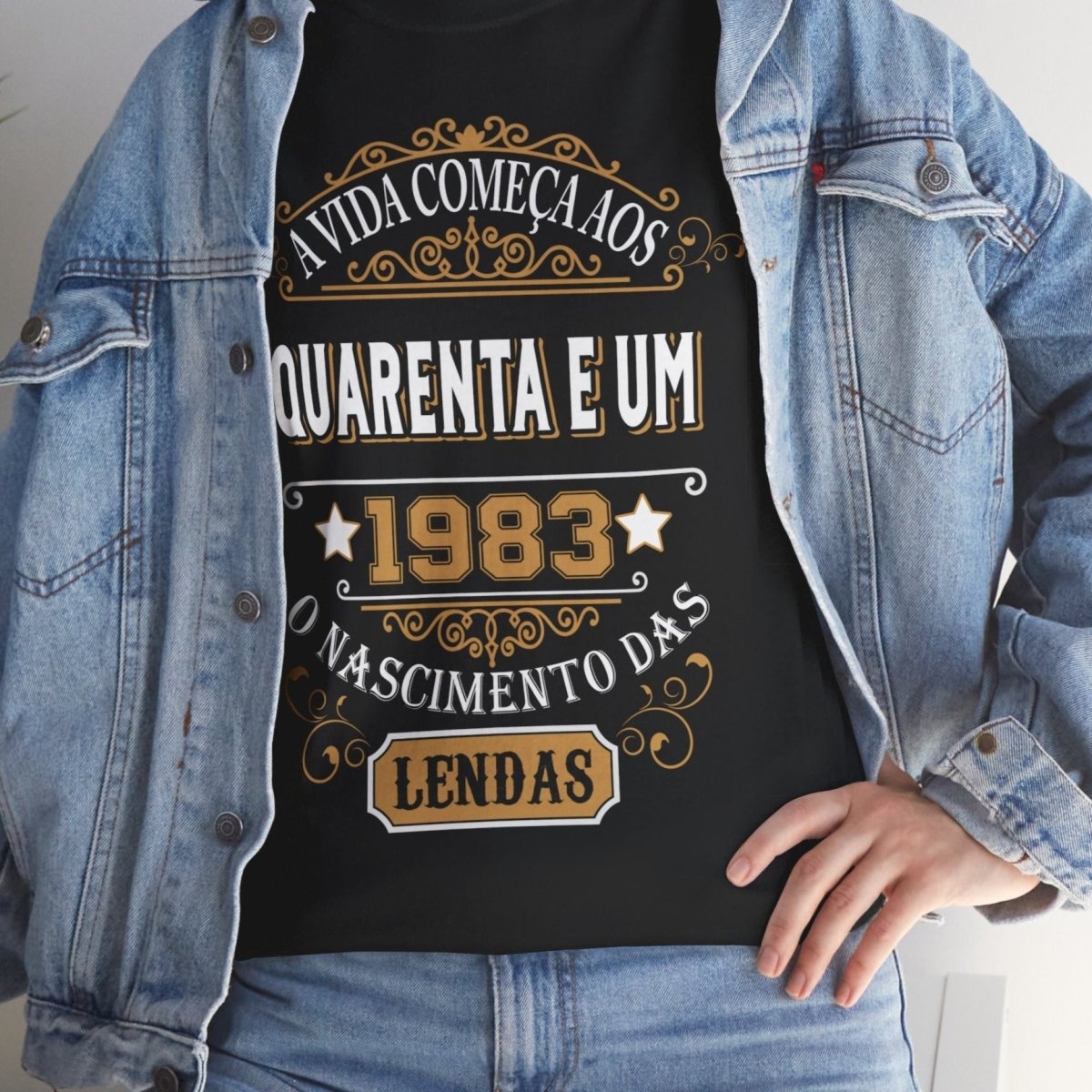 Camiseta Exclusiva 1983 - Camiseta Personalizável de Aniversário - Bliss Birthday Shirts - Black - S