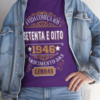 Camiseta Personalizada 1946 - Camiseta Única de Aniversário - Bliss Birthday Shirts - Purple - S