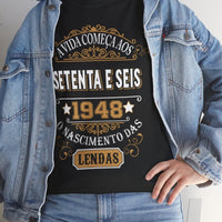 Camiseta Personalizada 1948 - Camiseta Retro de Aniversário - Bliss Birthday Shirts - Black - S