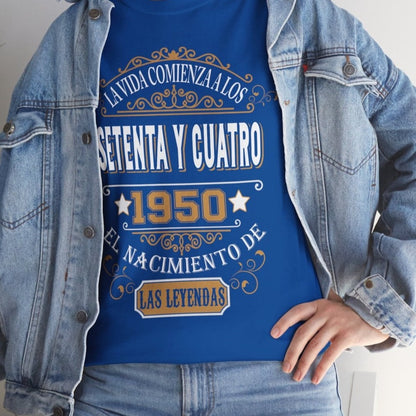 Camiseta Personalizada 1950 - Camiseta de Cumpleaños Especial - Bliss Birthday Shirts - Royal - S