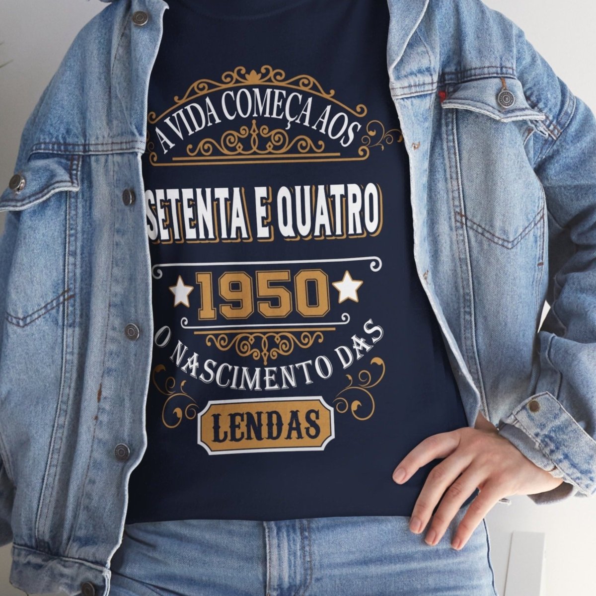 Camiseta Personalizada 1950 - Camiseta Especial de Aniversário - Bliss Birthday Shirts - Navy - S