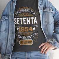 Camiseta Personalizada 1954 - Camiseta Única de Cumpleaños - Bliss Birthday Shirts - Dark Heather - S