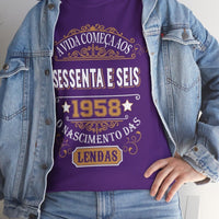 Camiseta Personalizada 1958 - Camiseta Especial de Aniversário - Bliss Birthday Shirts - Purple - S