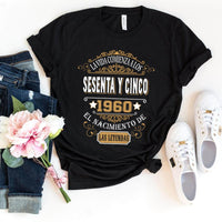 Camiseta Personalizada 1960 - 2025 Version - Bliss Birthday Shirts - Black - S