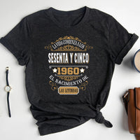 Camiseta Personalizada 1960 - 2025 Version - Bliss Birthday Shirts - Heather Dark Grey - S