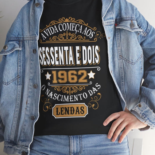 Camiseta Personalizada 1962 - Camiseta Retro de Aniversário - Bliss Birthday Shirts - Black - S