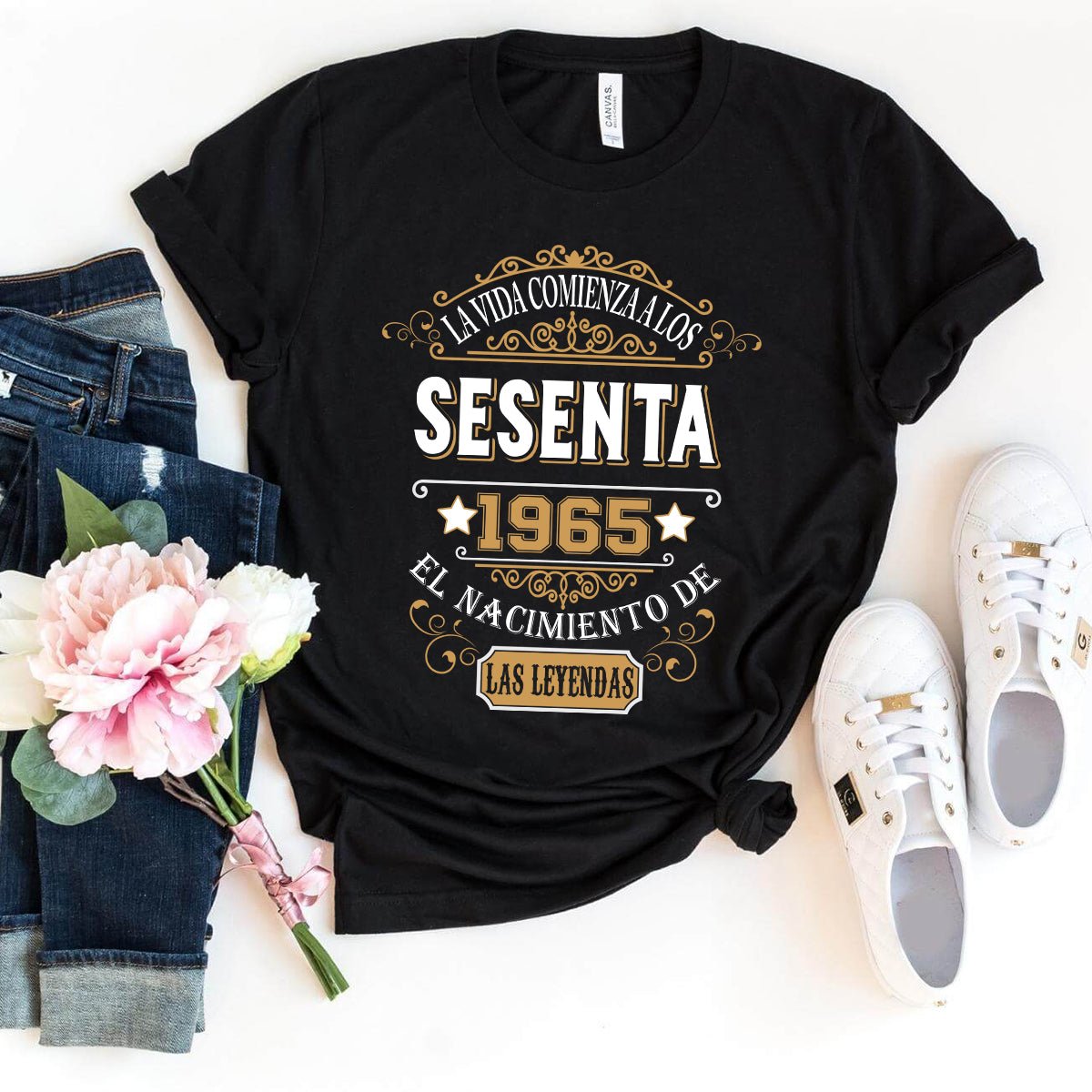 Camiseta Personalizada 1965 - 2025 Version - Bliss Birthday Shirts - Black - S