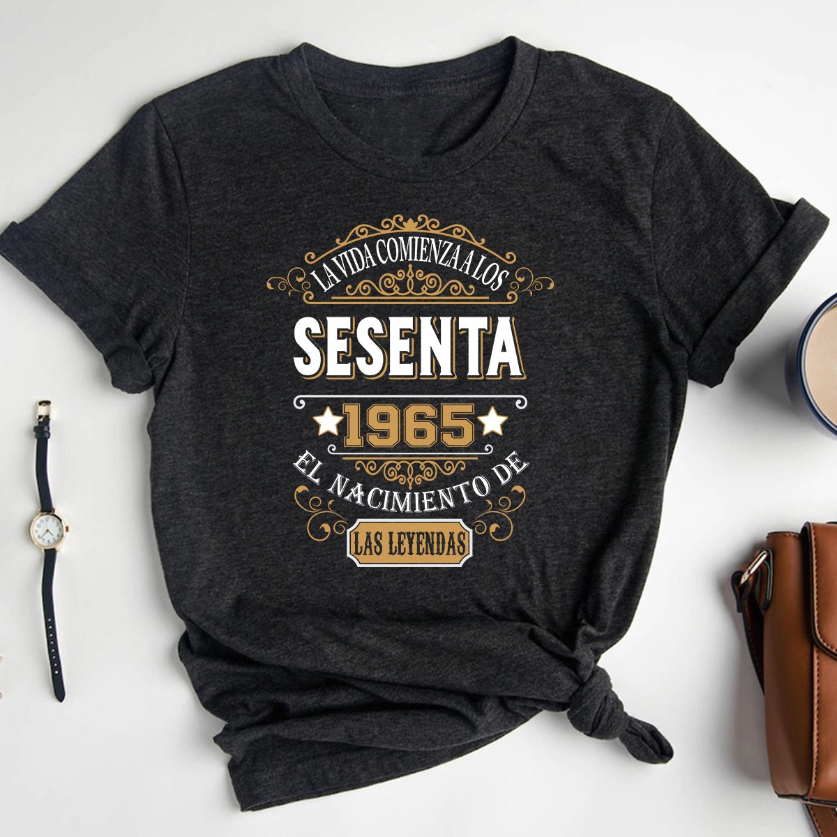 Camiseta Personalizada 1965 - 2025 Version - Bliss Birthday Shirts - Heather Dark Grey - S