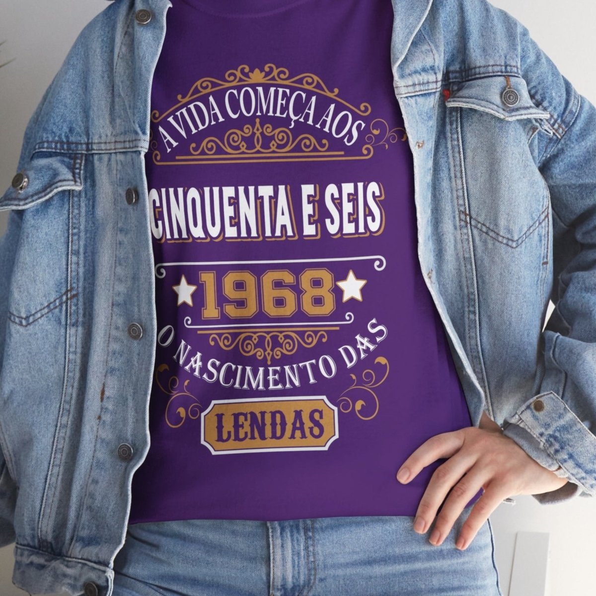 Camiseta Personalizada 1968 - Camiseta Retro de Aniversário - Bliss Birthday Shirts - Purple - S