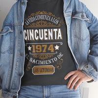 Camiseta Personalizada 1974 - Camiseta Única de Celebración - Bliss Birthday Shirts - Dark Heather - S