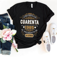 Camiseta Personalizada 1985 - 2025 Version - Bliss Birthday Shirts - Black - S