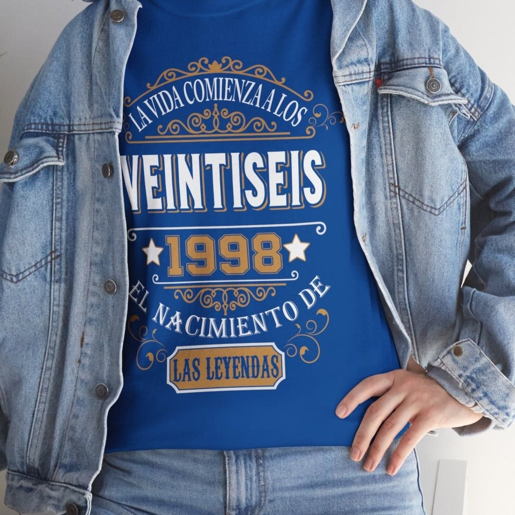 Camiseta Personalizada 1998 - Camiseta Retro de Cumpleaños - Bliss Birthday Shirts - Royal - S