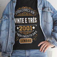 Camiseta Retro 2001 - Design Exclusivo Personalizável - Bliss Birthday Shirts - Black - S