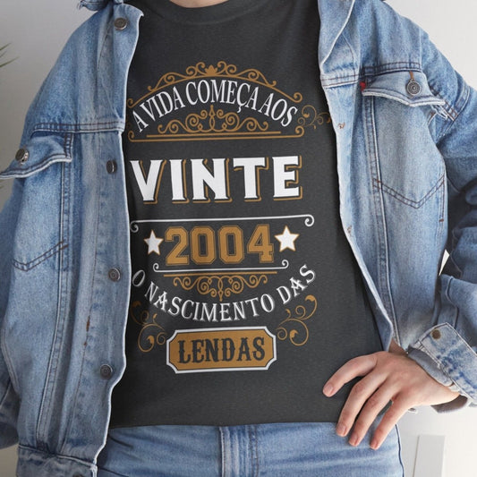 Camiseta Retro 2004 - Design Exclusivo de Aniversário - Bliss Birthday Shirts - Dark Heather - S