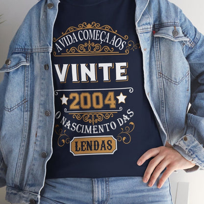 Camiseta Retro 2004 - Design Exclusivo de Aniversário - Bliss Birthday Shirts - Navy - S