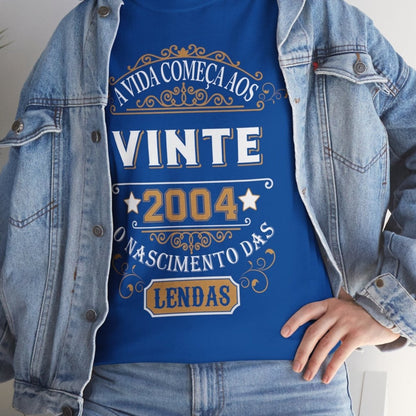 Camiseta Retro 2004 - Design Exclusivo de Aniversário - Bliss Birthday Shirts - Royal - S