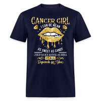 Cancer Girl Unisex Birthday Shirt - Custom T - Shirt - Bliss Birthday Shirts - Navy - S