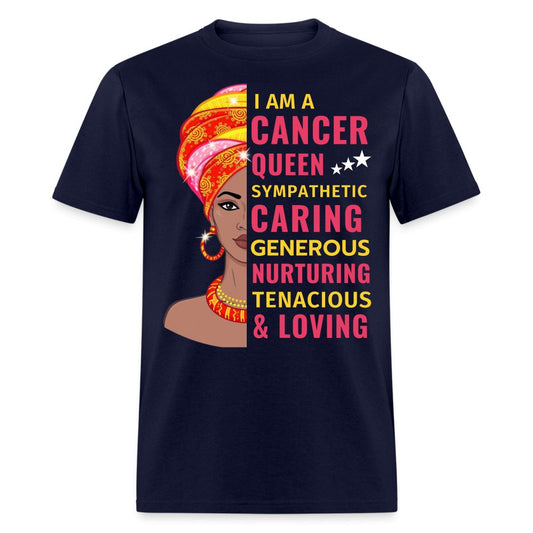 Cancer Queen Unisex Birthday Shirt - Custom T - Shirt - Bliss Birthday Shirts - Navy - S