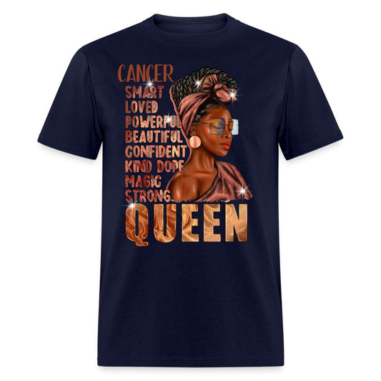 Cancer Smart Queen Birthday Shirt - Custom T - Shirt - Bliss Birthday Shirts - Navy - S