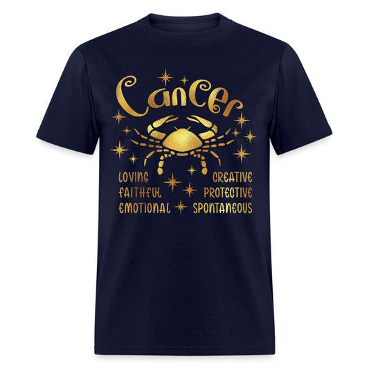 Cancer Zodiac Unisex Birthday Shirts - Custom T - Shirts - Bliss Birthday Shirts - Navy - S