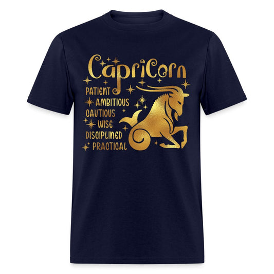 Capricorn Zodiac Unisex Shirt - Custom Birthday T - Shirt - Bliss Birthday Shirts - Navy - S