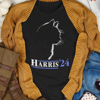 Cat Ladies for Kamala Harris 2024 - Kamala Cat T - Shirt - Bliss Birthday Shirts - S - Black