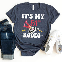 Celebrate 51st in Style - It's My 51st Rodeo Premium T-Shirt - Bliss Birthday Shirts - Heather Navy - S