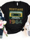 Celebrate in Style with Our Vintage 1964 Cassette Tape 60th Birthday Shirt - Bliss Birthday Shirts - Black - S