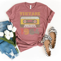 Celebrate in Style with Our Vintage 1964 Cassette Tape 60th Birthday Shirt - Bliss Birthday Shirts - Heather Mauve - S